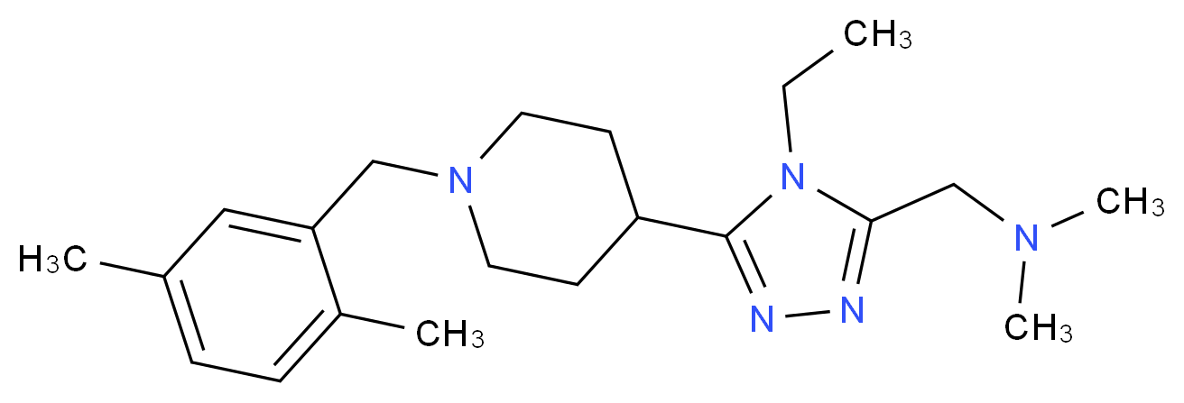 ({5-[1-(2,5-dimethylbenzyl)piperidin-4-yl]-4-ethyl-4H-1,2,4-triazol-3-yl}methyl)dimethylamine_分子结构_CAS_)