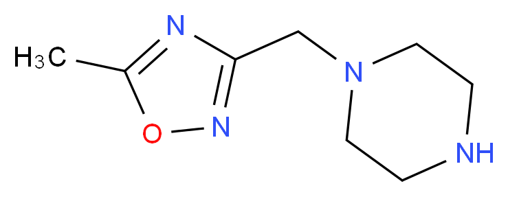 1-[(5-Methyl-1,2,4-oxadiazol-3-yl)methyl]-piperazine_分子结构_CAS_)