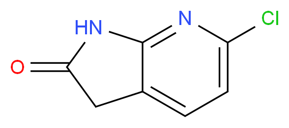 6-chloro-1H,2H,3H-pyrrolo[2,3-b]pyridin-2-one_分子结构_CAS_220896-14-0