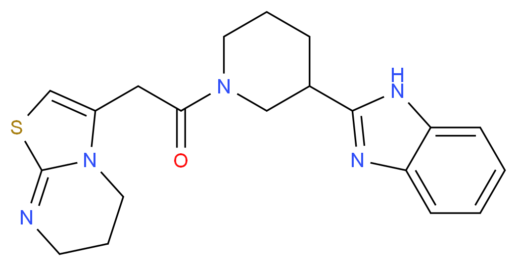 3-{2-[3-(1H-benzimidazol-2-yl)-1-piperidinyl]-2-oxoethyl}-6,7-dihydro-5H-[1,3]thiazolo[3,2-a]pyrimidine_分子结构_CAS_)
