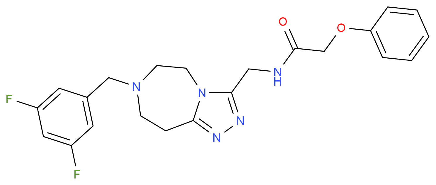 N-{[7-(3,5-difluorobenzyl)-6,7,8,9-tetrahydro-5H-[1,2,4]triazolo[4,3-d][1,4]diazepin-3-yl]methyl}-2-phenoxyacetamide_分子结构_CAS_)