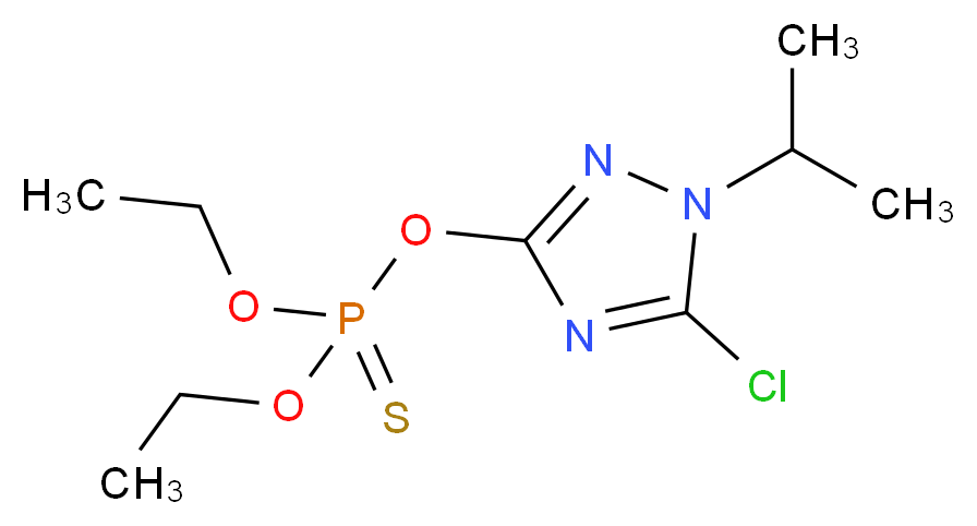 5-chloro-1-(propan-2-yl)-1H-1,2,4-triazol-3-yl ethyl ethoxy(sulfanylidene)phosphonite_分子结构_CAS_42509-80-8