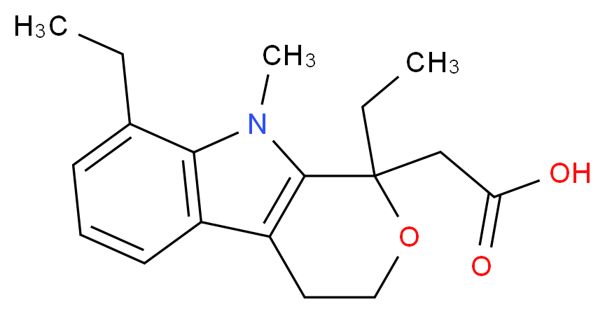 2-{1,8-diethyl-9-methyl-1H,3H,4H,9H-pyrano[3,4-b]indol-1-yl}acetic acid_分子结构_CAS_849630-94-0