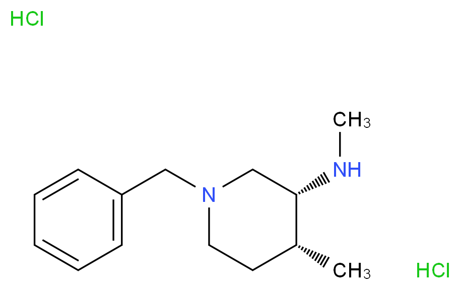 (3R,4R)-1-benzyl-N,4-dimethylpiperidin-3-amine dihydrochloride_分子结构_CAS_1062580-52-2