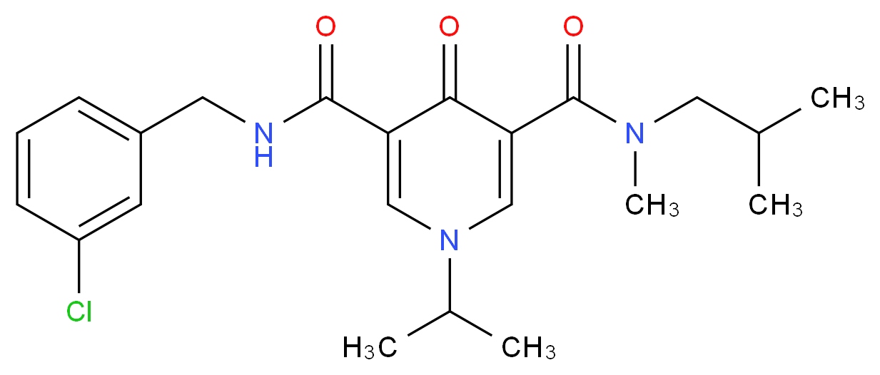 N'-(3-chlorobenzyl)-N-isobutyl-1-isopropyl-N-methyl-4-oxo-1,4-dihydro-3,5-pyridinedicarboxamide_分子结构_CAS_)