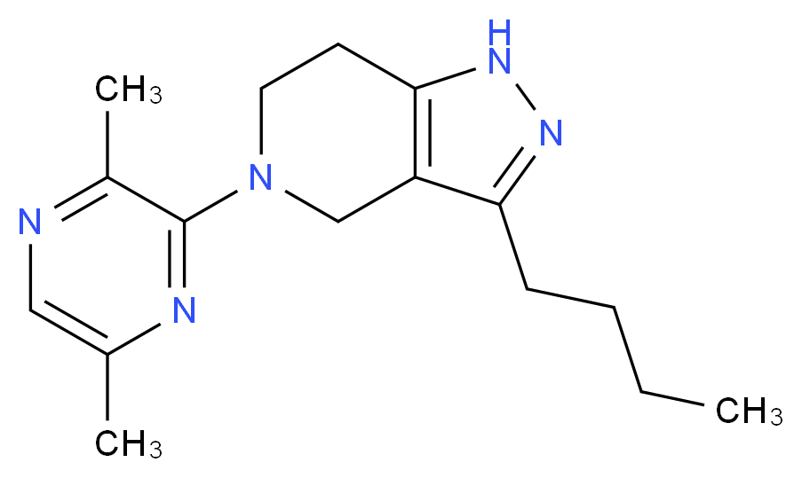 3-butyl-5-(3,6-dimethyl-2-pyrazinyl)-4,5,6,7-tetrahydro-1H-pyrazolo[4,3-c]pyridine_分子结构_CAS_)