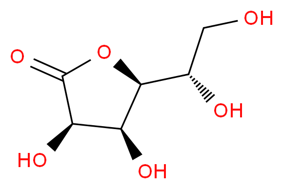 (3R,4S,5S)-5-[(1S)-1,2-dihydroxyethyl]-3,4-dihydroxyoxolan-2-one_分子结构_CAS_22430-23-5