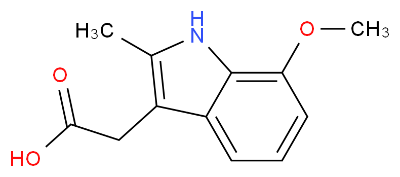 2-(7-methoxy-2-methyl-1H-indol-3-yl)acetic acid_分子结构_CAS_50995-52-3
