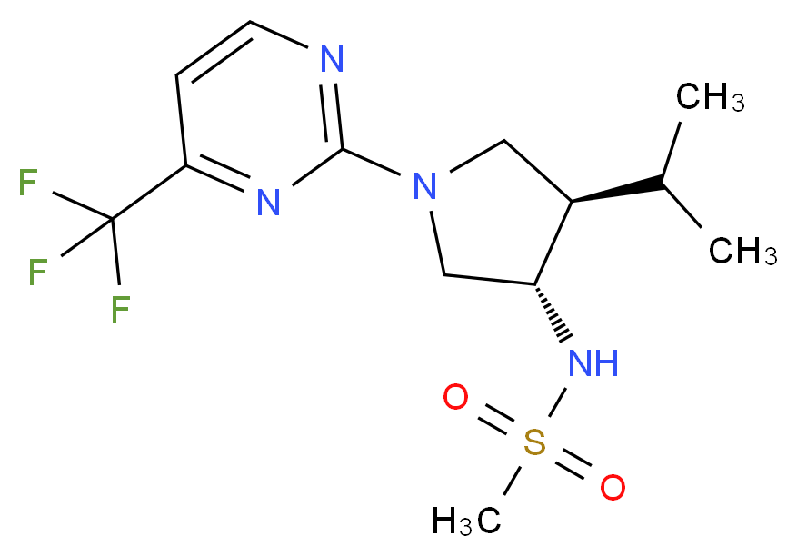 N-{(3S*,4R*)-4-isopropyl-1-[4-(trifluoromethyl)-2-pyrimidinyl]-3-pyrrolidinyl}methanesulfonamide_分子结构_CAS_)