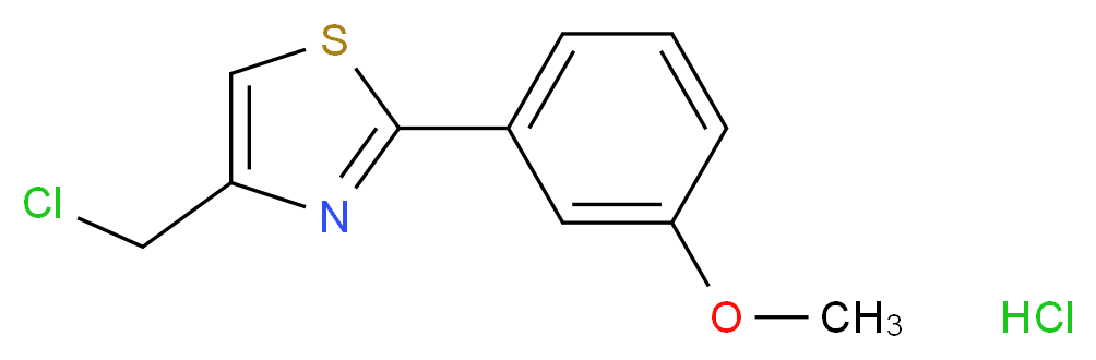 4-(chloromethyl)-2-(3-methoxyphenyl)-1,3-thiazole hydrochloride_分子结构_CAS_55315-31-6