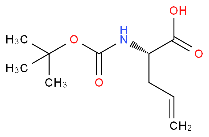 (2S)-2-{[(tert-butoxy)carbonyl]amino}pent-4-enoic acid_分子结构_CAS_90600-20-7