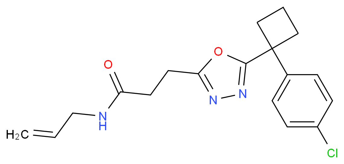 N-allyl-3-{5-[1-(4-chlorophenyl)cyclobutyl]-1,3,4-oxadiazol-2-yl}propanamide_分子结构_CAS_)