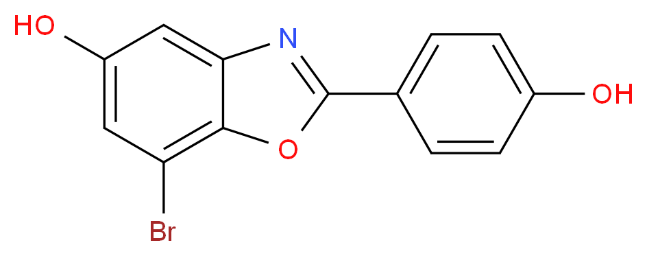 7-bromo-2-(4-hydroxyphenyl)-1,3-benzoxazol-5-ol_分子结构_CAS_440122-66-7