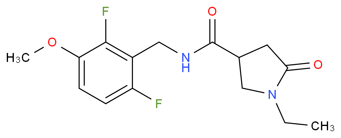 N-(2,6-difluoro-3-methoxybenzyl)-1-ethyl-5-oxo-3-pyrrolidinecarboxamide_分子结构_CAS_)