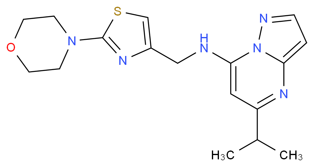 5-isopropyl-N-{[2-(4-morpholinyl)-1,3-thiazol-4-yl]methyl}pyrazolo[1,5-a]pyrimidin-7-amine_分子结构_CAS_)