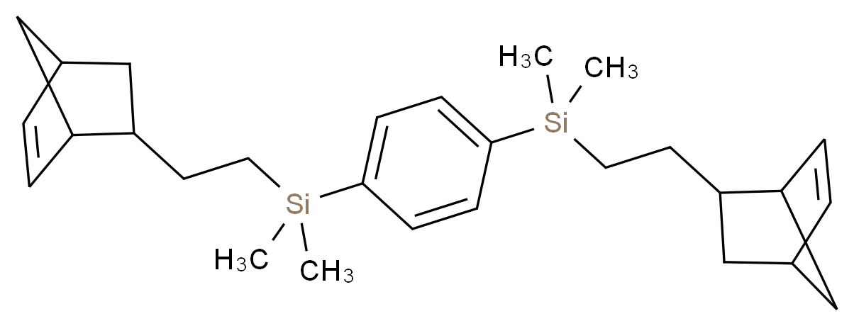 (2-{bicyclo[2.2.1]hept-5-en-2-yl}ethyl)({4-[(2-{bicyclo[2.2.1]hept-5-en-2-yl}ethyl)dimethylsilyl]phenyl})dimethylsilane_分子结构_CAS_307496-40-8