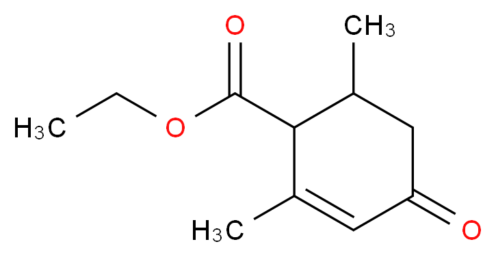 ethyl 2,6-dimethyl-4-oxocyclohex-2-ene-1-carboxylate_分子结构_CAS_6102-15-4