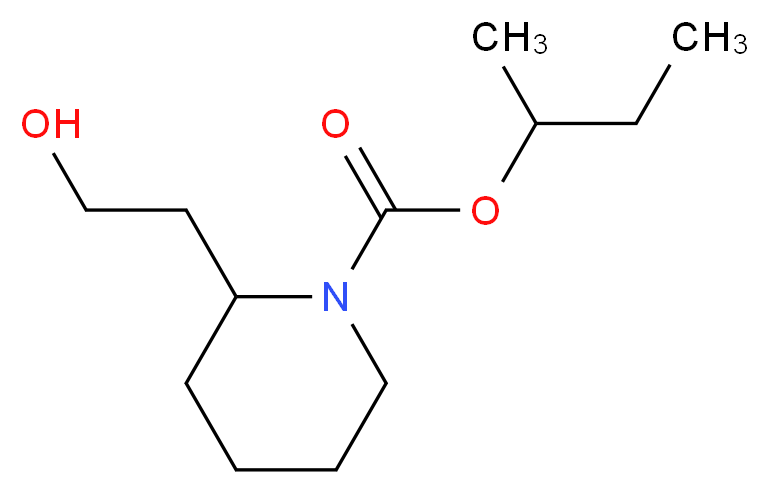 butan-2-yl 2-(2-hydroxyethyl)piperidine-1-carboxylate_分子结构_CAS_119515-38-7