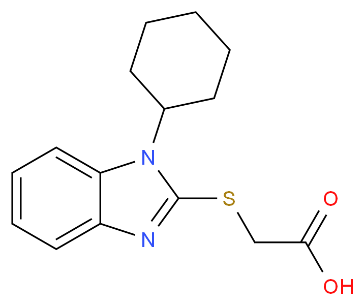 [(1-cyclohexyl-1H-benzimidazol-2-yl)thio]acetic acid_分子结构_CAS_331963-97-4)