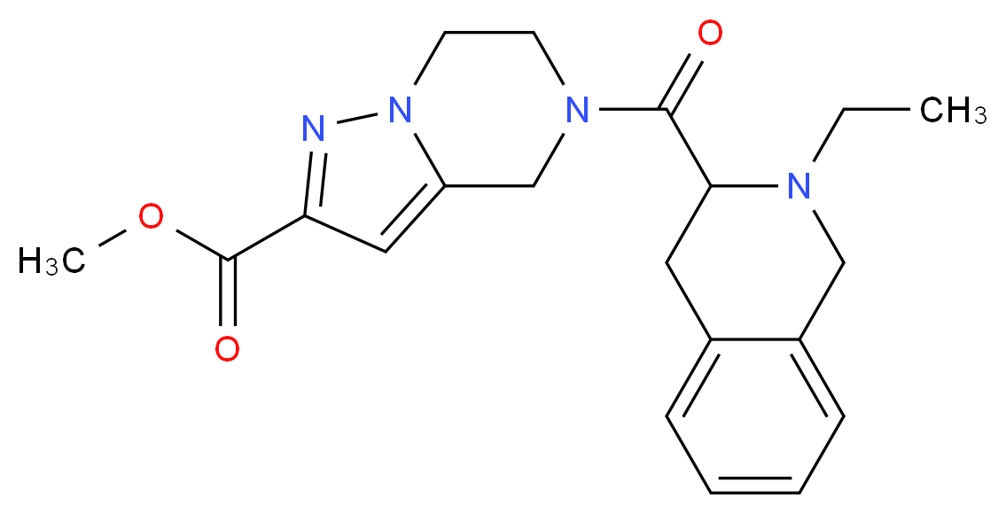 methyl 5-[(2-ethyl-1,2,3,4-tetrahydroisoquinolin-3-yl)carbonyl]-4,5,6,7-tetrahydropyrazolo[1,5-a]pyrazine-2-carboxylate_分子结构_CAS_)