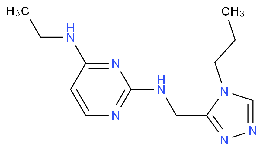 N~4~-ethyl-N~2~-[(4-propyl-4H-1,2,4-triazol-3-yl)methyl]pyrimidine-2,4-diamine_分子结构_CAS_)