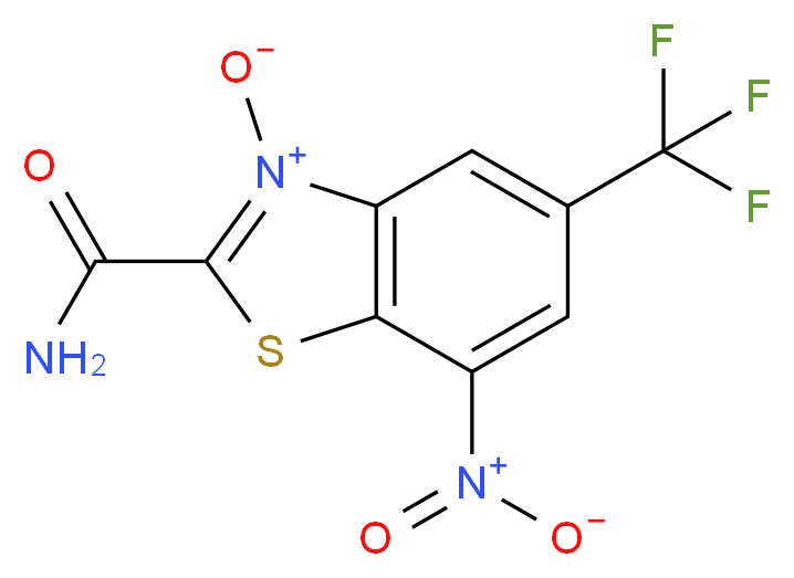 2-carbamoyl-7-nitro-5-(trifluoromethyl)-1,3-benzothiazol-3-ium-3-olate_分子结构_CAS_40533-25-3