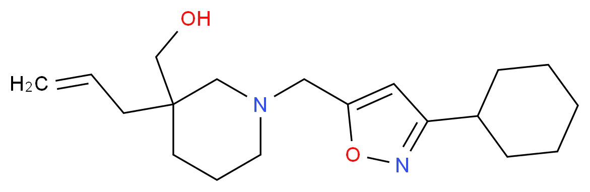 {3-allyl-1-[(3-cyclohexylisoxazol-5-yl)methyl]piperidin-3-yl}methanol_分子结构_CAS_)
