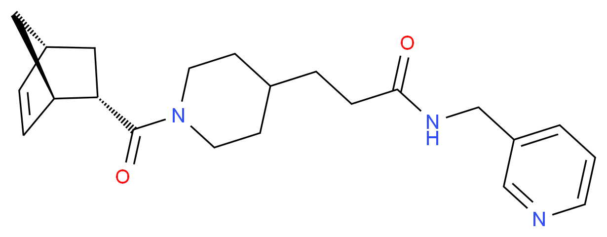 3-{1-[(1R*,2S*,4R*)-bicyclo[2.2.1]hept-5-en-2-ylcarbonyl]-4-piperidinyl}-N-(3-pyridinylmethyl)propanamide_分子结构_CAS_)