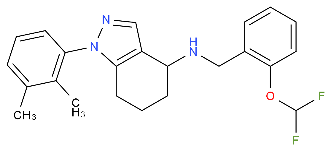 N-[2-(difluoromethoxy)benzyl]-1-(2,3-dimethylphenyl)-4,5,6,7-tetrahydro-1H-indazol-4-amine_分子结构_CAS_)