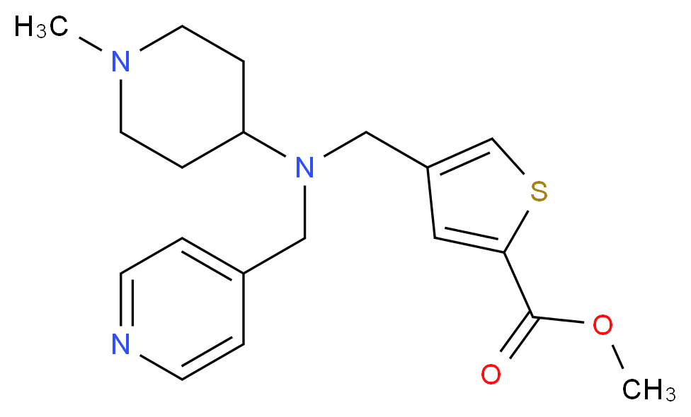 methyl 4-{[(1-methyl-4-piperidinyl)(4-pyridinylmethyl)amino]methyl}-2-thiophenecarboxylate_分子结构_CAS_)