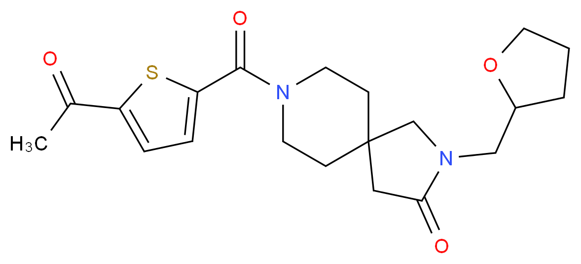 8-[(5-acetyl-2-thienyl)carbonyl]-2-(tetrahydro-2-furanylmethyl)-2,8-diazaspiro[4.5]decan-3-one_分子结构_CAS_)