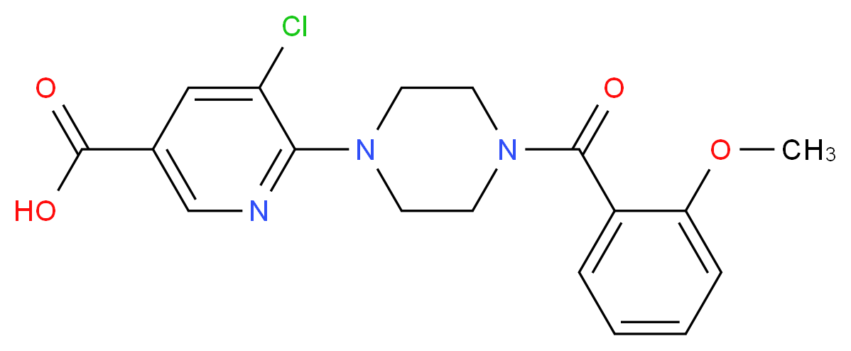 5-chloro-6-[4-(2-methoxybenzoyl)-1-piperazinyl]nicotinic acid_分子结构_CAS_)