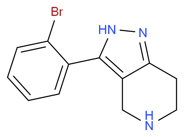 3-(2-bromophenyl)-2H,4H,5H,6H,7H-pyrazolo[4,3-c]pyridine_分子结构_CAS_916423-54-6