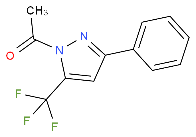 1-[3-phenyl-5-(trifluoromethyl)-1H-pyrazol-1-yl]ethan-1-one_分子结构_CAS_198348-94-6