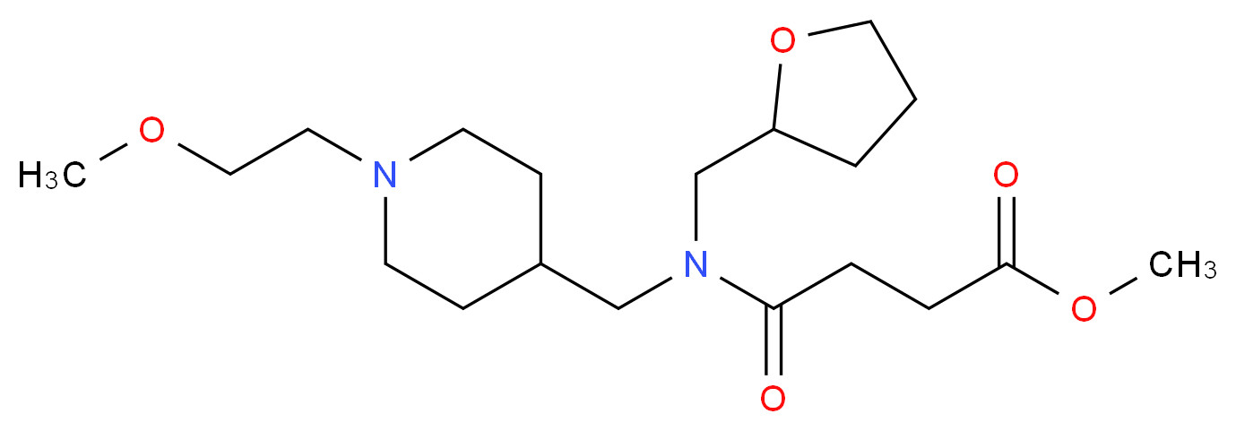 methyl 4-[{[1-(2-methoxyethyl)-4-piperidinyl]methyl}(tetrahydro-2-furanylmethyl)amino]-4-oxobutanoate_分子结构_CAS_)