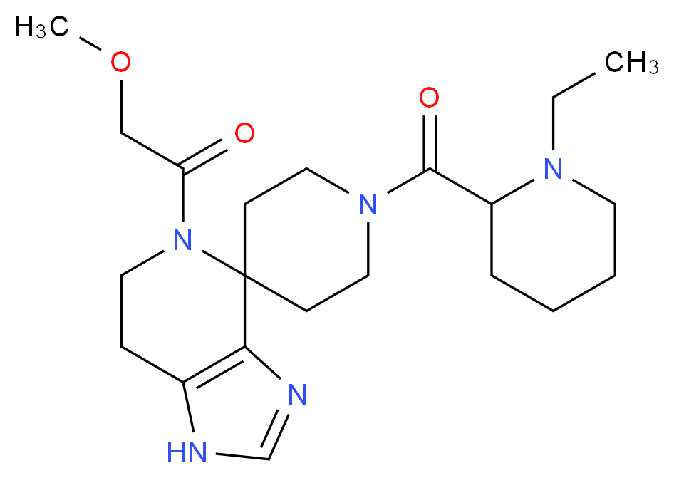 1'-[(1-ethylpiperidin-2-yl)carbonyl]-5-(methoxyacetyl)-1,5,6,7-tetrahydrospiro[imidazo[4,5-c]pyridine-4,4'-piperidine]_分子结构_CAS_)