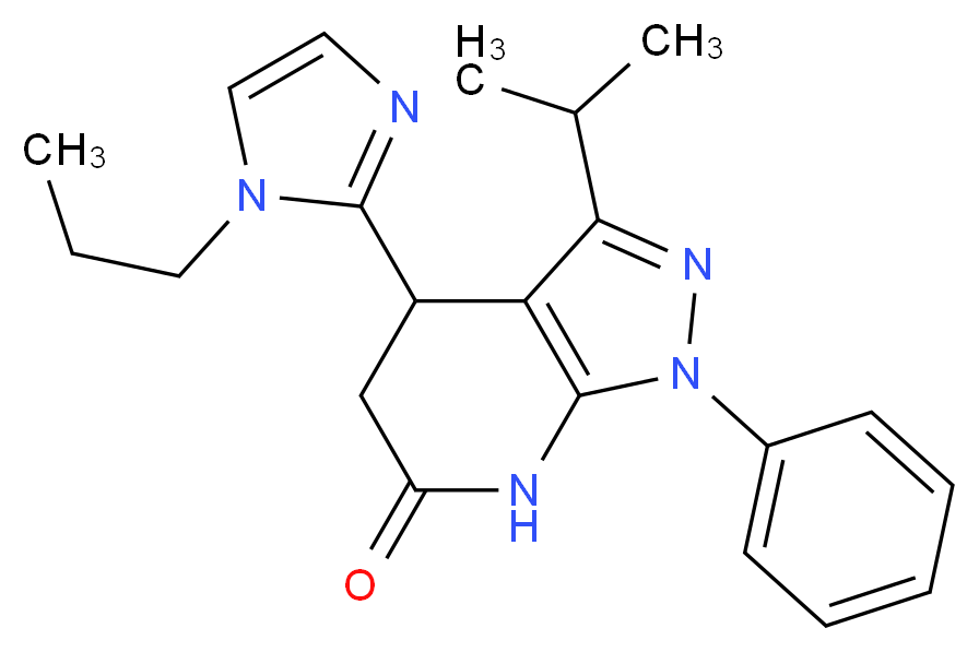 3-isopropyl-1-phenyl-4-(1-propyl-1H-imidazol-2-yl)-1,4,5,7-tetrahydro-6H-pyrazolo[3,4-b]pyridin-6-one_分子结构_CAS_)