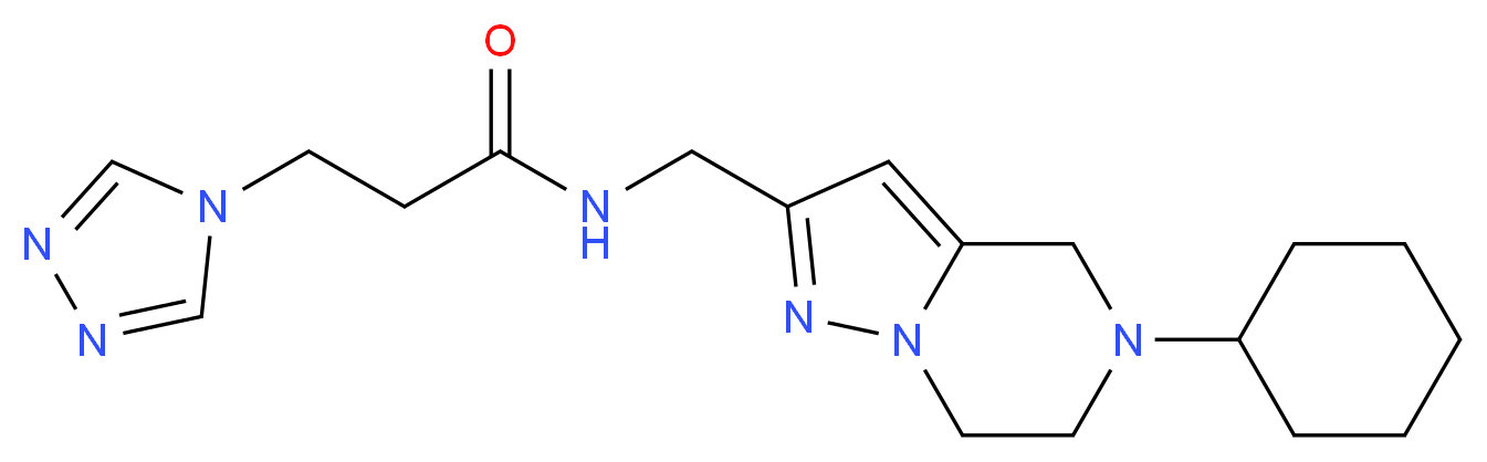 N-[(5-cyclohexyl-4,5,6,7-tetrahydropyrazolo[1,5-a]pyrazin-2-yl)methyl]-3-(4H-1,2,4-triazol-4-yl)propanamide_分子结构_CAS_)