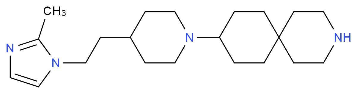 9-{4-[2-(2-methyl-1H-imidazol-1-yl)ethyl]piperidin-1-yl}-3-azaspiro[5.5]undecane_分子结构_CAS_)