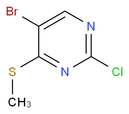 5-bromo-2-chloro-4-(methylsulfanyl)pyrimidine_分子结构_CAS_59549-51-8