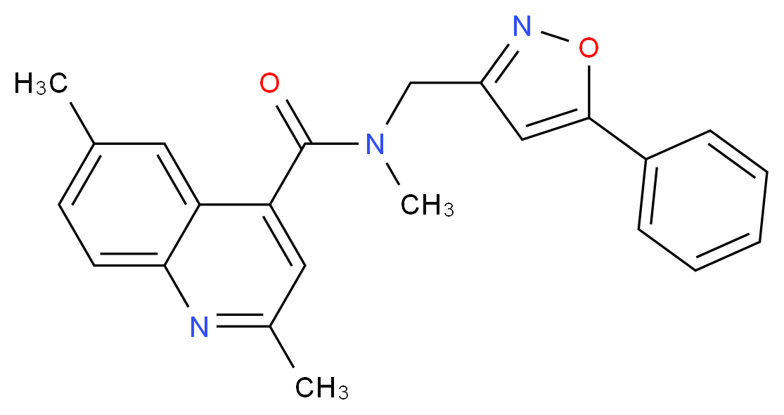 N,2,6-trimethyl-N-[(5-phenyl-3-isoxazolyl)methyl]-4-quinolinecarboxamide_分子结构_CAS_)