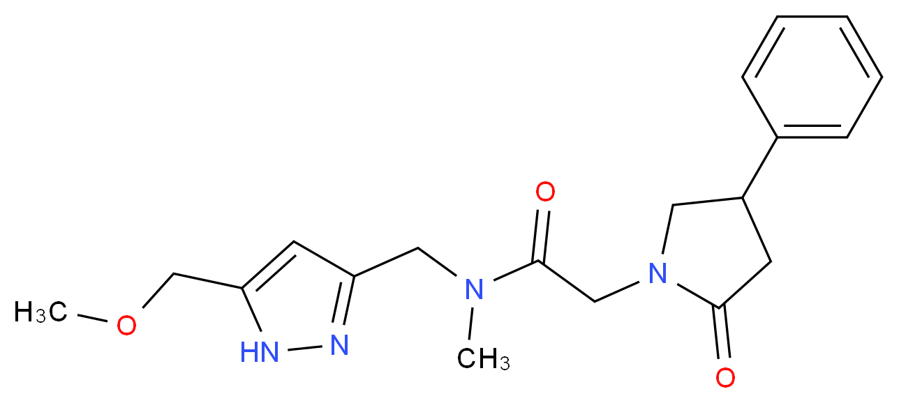 N-{[5-(methoxymethyl)-1H-pyrazol-3-yl]methyl}-N-methyl-2-(2-oxo-4-phenylpyrrolidin-1-yl)acetamide_分子结构_CAS_)