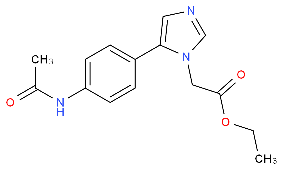 5-(4-(acetylamino)phenyl)-1h-imidazole-2-acetic acid ethyl ester_分子结构_CAS_908007-24-9)