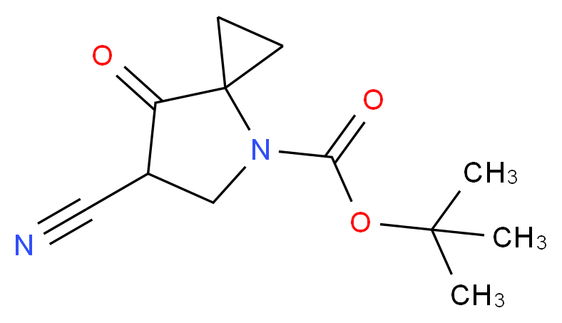 TERT-BUTYL 6-CYANO-7-OXO-4-AZASPIRO[2.4]HEPTANE-4-CARBOXYLATE_分子结构_CAS_718632-43-0)