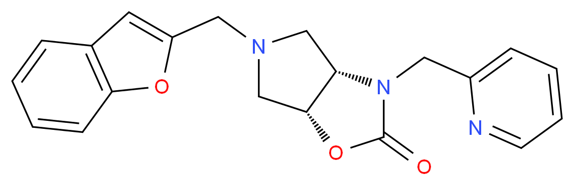 (3aS*,6aR*)-5-(1-benzofuran-2-ylmethyl)-3-(2-pyridinylmethyl)hexahydro-2H-pyrrolo[3,4-d][1,3]oxazol-2-one_分子结构_CAS_)