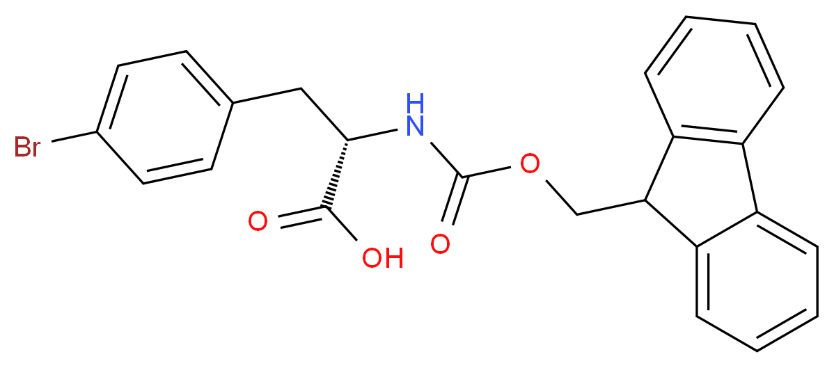 (2S)-3-(4-bromophenyl)-2-({[(9H-fluoren-9-yl)methoxy]carbonyl}amino)propanoic acid_分子结构_CAS_198545-76-5