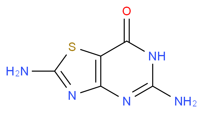 2,5-Diamino-2,3-dihydrothiazolo[4,5-d]pyrimidine-7-(6H)-one_分子结构_CAS_22288-77-3)