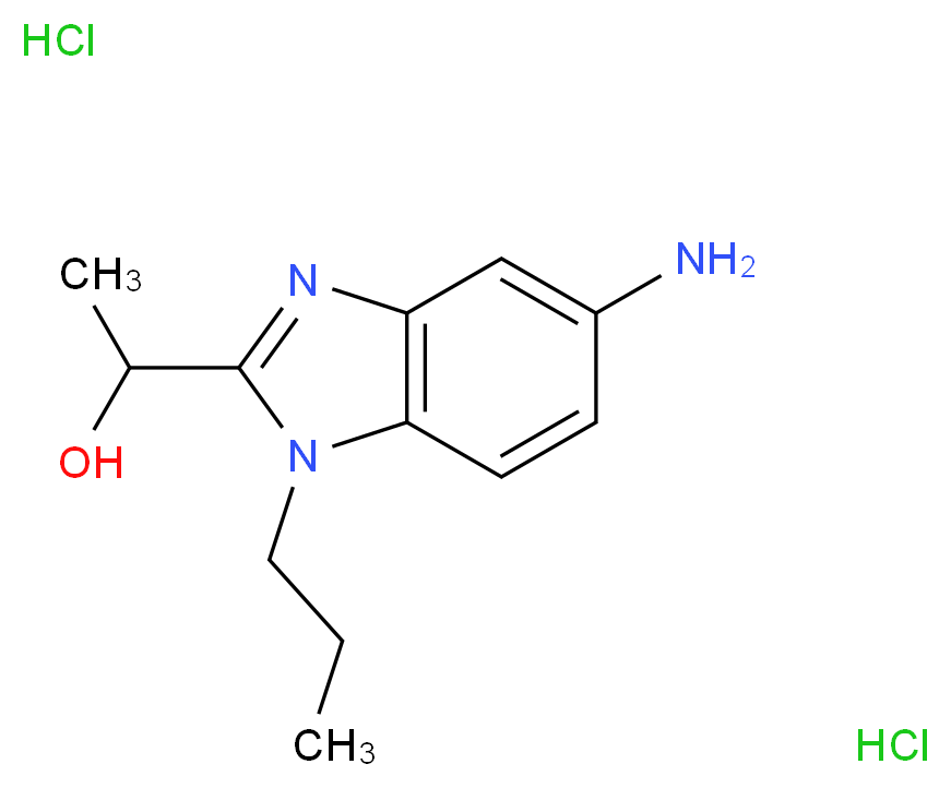 1-(5-Amino-1-propyl-1H-benzoimidazol-2-yl)-ethanol dihydrochloride_分子结构_CAS_)