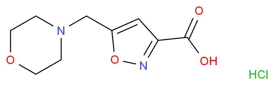 5-(morpholin-4-ylmethyl)-1,2-oxazole-3-carboxylic acid hydrochloride_分子结构_CAS_944450-97-9