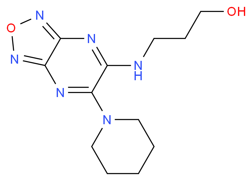 3-{[6-(1-piperidinyl)[1,2,5]oxadiazolo[3,4-b]pyrazin-5-yl]amino}-1-propanol_分子结构_CAS_)